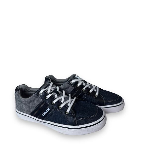 Levis Kids Sneakers Denim Chambray Multi Tonal  Lace Up Low Top Size US 6 - Picture 1 of 15